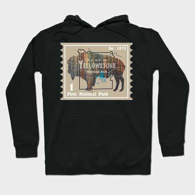 Yellowstone Stamp Hoodie by Northofthepines